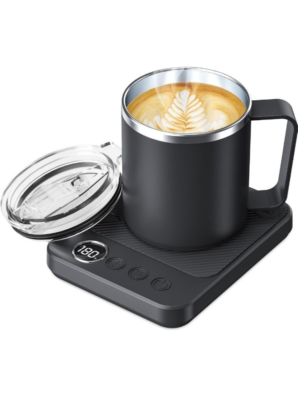 Heated Coffee Mug Warmer Set for Desk - 16oz Insulated Mug & Warmer Combo